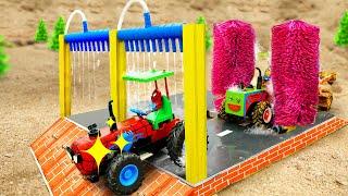 Diy tractor making Automatic Car Wash Station  DIY mini tractor Cleaning Machine project