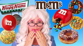 M&Ms Donuts Granny McDonalds Taste Test Cake Batter Krispy Kreme Review