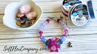 How to Make a Spring Blossoms Flower Bracelet with Bunny Charm Free Spirit Beading with Kristen