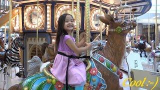 Carousel Ride Mall Indoor Carousel Ride w Maya and Marxlen + Hello Kitty Dolls & Toys