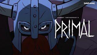 Spear and Fang Fight a Viking Intruder  Genndy Tartakovskys Primal  adult swim