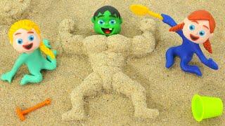 Building With Sand A Muscular Man 