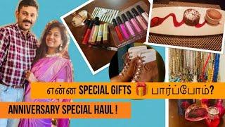 What did I get for anniversary? huge amazon haul Indian clothes makeup jewelry haul in Tamil