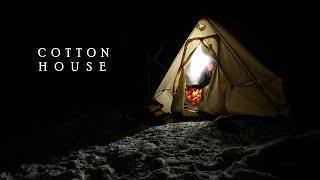 Winter Camping in a Cotton Canvas Hot Tent -11C Fresh Snow