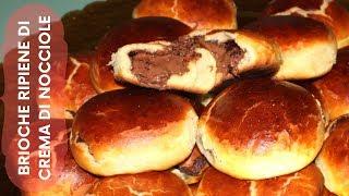 BRIOCHE RIPIENE CON CREMA DI NOCCIOLE  MORBIDISSIME  RICETTA FACILE