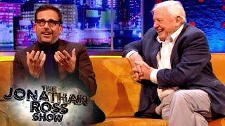 David Attenborough Loses It at Steve Carell’s Improvised Baboon Encounter  The Jonathan Ross Show