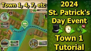 Forge of Empires 2024 St. Patricks Day Event - Town 1 Step-By-Step Tutorial +How to Use Boosters
