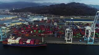 清水港 新興津埠頭 ドローン_ Bird-eye view tour of the Shin-Okitsu Wharf of the Shimizu Port