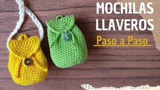  Como tejer Mochilas Llaveros Paso a Paso Llaveros a Crochet.