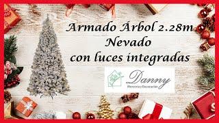 Armado Pino Navideño Nevado 2.28 m con luces integradas I Unboxing y Tutorial I Árbol Navidad