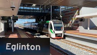 Trains at Eglinton Station