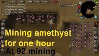 OSRS Mining Amethyst Crystals For One Hour On Old School RuneScape - 92 Mining