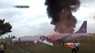 NET YOGYA - Simulasi Kecelakaan Pesawat di Bandara Adisucipto Yogyakarta
