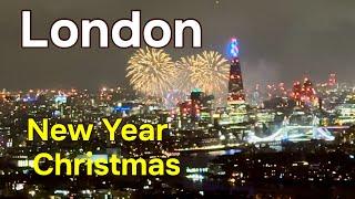 London walk tour Christmas and New Year Fireworks 4K