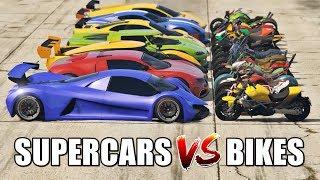 GTA 5 ONLINE - SUPERCARS VS BIKES PART#01 WHICH IS FASTEST?