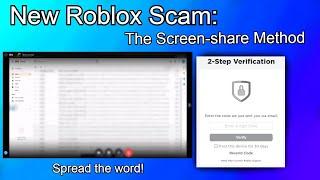 New Roblox Scam The Screen-Share Method