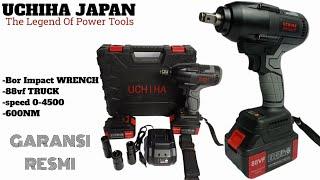 BOR IMPACT WRENCH PEMBUKA BAUT BRUSHLES CORDLLESS UCHIHA TYPE 88VF TERKUAT BERKUALITAS TINGGI