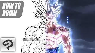 How to draw Ultra instinct Goku