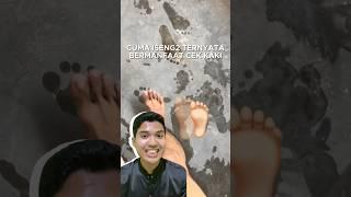 iseng2 cek jejak telapak kaki pake air bermanfaat #flatfoot #kakirata #setauekida #youtubehealth