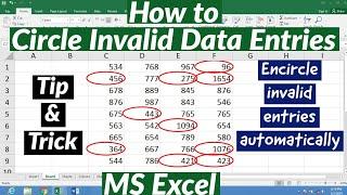 How to Circle Invalid Data in Excel  How to Encircle Invalid Entries in MS Excel  Encircle Invalid