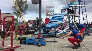 Life Size Game of Mousetrap being played at Maker Faire in San Mateo. #makerfaire