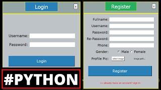 Python Project Tutorial - Make Login and Register Form Step by Step Using Tkinter And MySQL Database