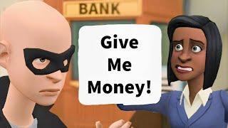 classic caillou robs a Bank grounded