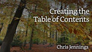 Building the Table of Contents with InDesign