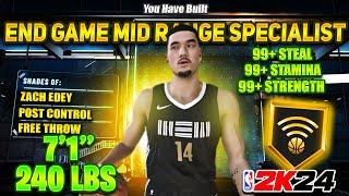 The MOST TOXIC ‘END-GAME MID RANGE SPECIALIST’ Build To Make For NBA 2K24… ZACH EDEY CENTER BUILD