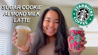 NEW Starbucks Sugar Cookie Almondmilk Latte Review  2021 Starbucks Holiday Drinks