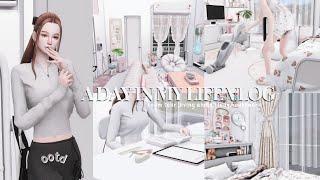 Sims 4 vlog sims luna ッ‧₊˚\ a day in my life  do housework  living alone  room tour 🪞