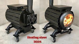 How to make a 3 in 1 heating stove  - Fast heating stove with wind turbine latest version 2024