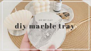 DAS Air Dry Clay creations for beginners  diy faux marble tray and coasters  지점토 트레이 만들기