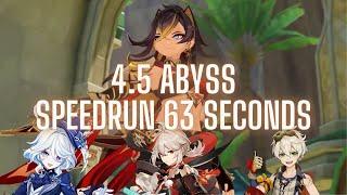Dehya 63s Speedrun  4.5 Spiral Abyss  Top half