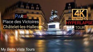 #PARIS - Place des Victoires - Châtelet les Halles - RAINY NIGHT - UltraHD 4K #HYPERLAPSE by NIGHT 