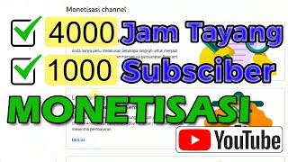 Cara Daftar Monetisasi Setelah 4000 Jam Tayang  Daftar Monetisasi Youtube 2023