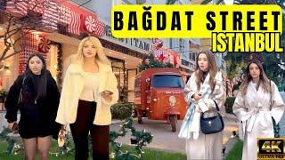 Istanbul Bağdat Street in Christmas Bağdad Caddesi Turkey 4K