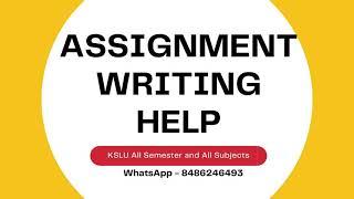 Assignment for KSLU  How to Write Assignments B.A.LL.B. or LL.B. Course KSLU KLE for Examination