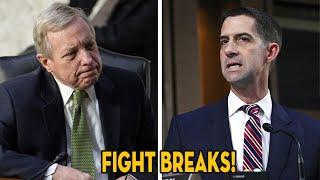 F.ight BREAKS as Durbin tries to END Tom Cotton questions against Garlands witness over January