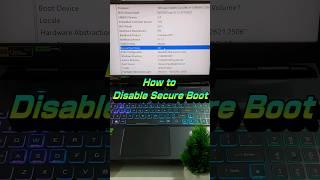 How to Disable Secure Boot  #shortsvideo #youtubeshorts #shorts