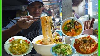 Khmer Rice Noodle In SAMAKI Market 12 Hours of Street Food In KAMPOT OMG-Yummy.