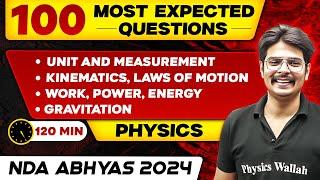 NDA Physics Unit and Measurement Kinematics Law of Motion Work Power Energy and Gravitation