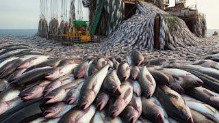 How Fishermen Catch Millions Of Giant Cod Halibut And Tuna - Seafood Processing Factory