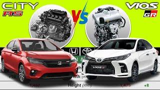 Honda City RS vs Toyota Vios GR-S  Car Specs Comparison