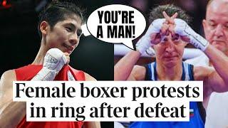 Female Boxer PROTESTS At Woke Olympics After Being DOMINATED By Male  Makes XX Sign After Loss