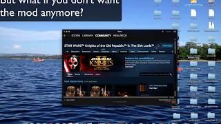 Kotor 2 Installing Mod via Steam Workshop Plus a SERIOUS Message