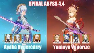 C0 Ayaka Hypercarry & C0 Yoimiya Furina Vaporize  Spiral Abyss 4.4  Genshin Impact