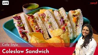 How To Make Coleslaw Sandwich At Home  Cafe Style Mayonnaise Sandwich  Healthy Sandwich