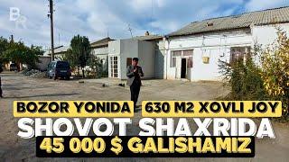 Mana o‘sha Shovot bozori yonida xamma izlayotgan xovli joy. 630 M2 yer maydoni 45 000 $ galishamiz