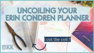 How to Uncoil an Erin Condren Planner for Frankenplanning DIY Customizations Cut the Coil